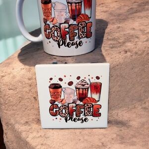 Coffee Please Mug and Coaster Set